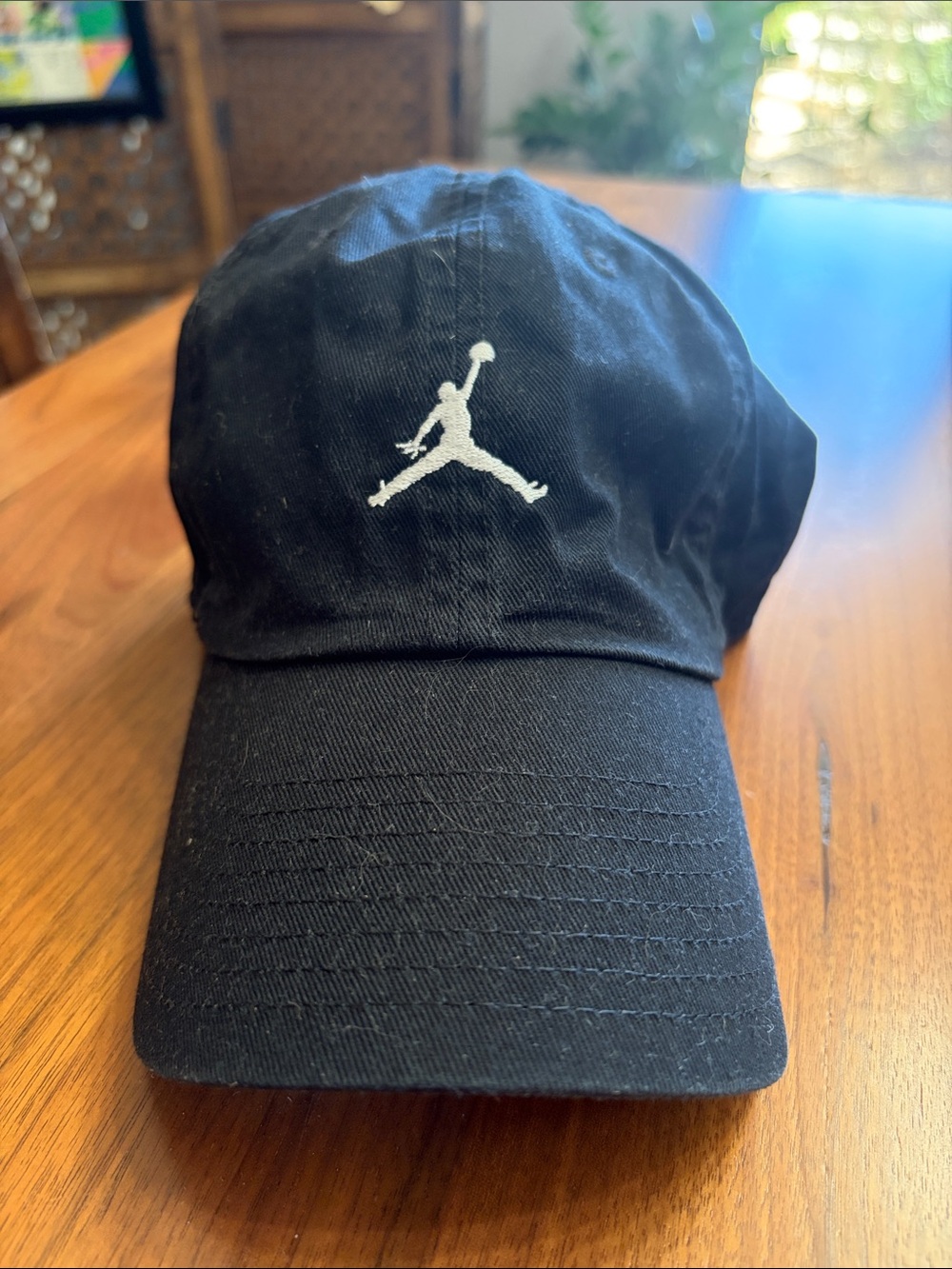 Jordan Black Dad Hat with White Jumpman Logo